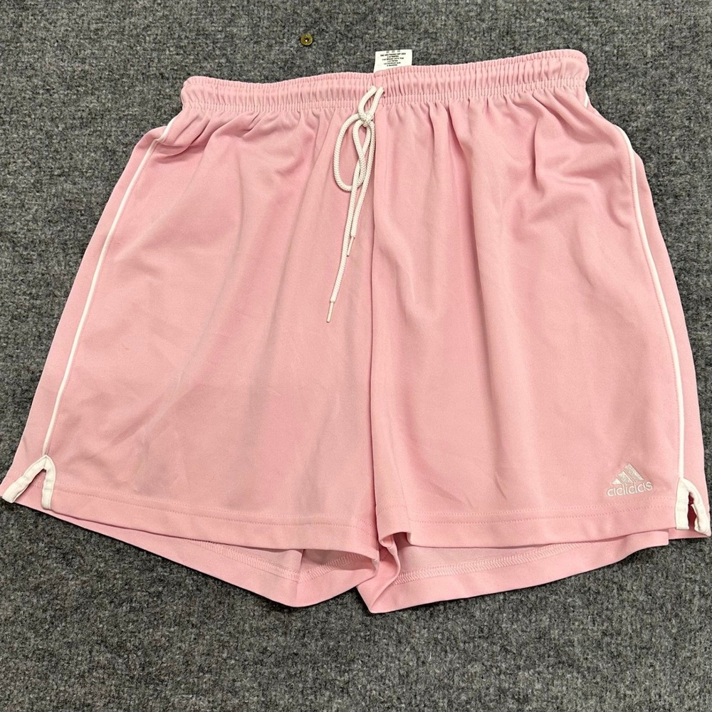 Adidas Shorts Womens Size Large Pink Athletic Drawstring Piping 373448 Excellent